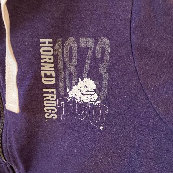 TCU Zip Up Jacket Large Pro Edge Hoodie Purple - Picture 3 of 10